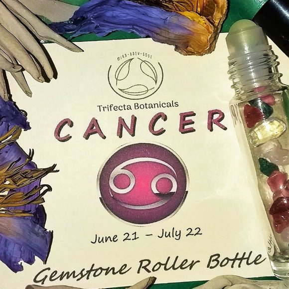 ♋ CANCER Zodiac Gift Set ♋ Roller Bottle + Pocket Crystals + Loose Incense Blend - Picture 4 of 6